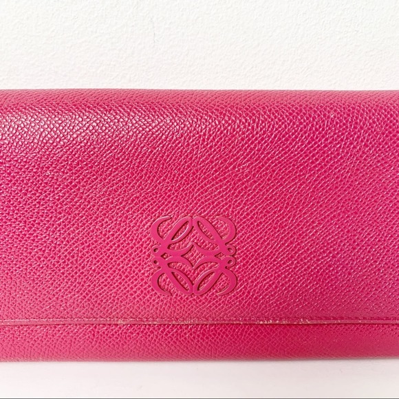 Loewe Magenta Leather Zip Bifold Wallet - Picture 9 of 11
